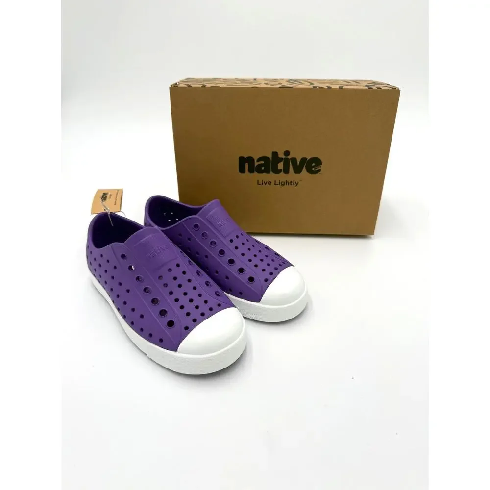 NEW! Native Jefferson Child Shoes - Starfish Purple/Shell White - c12